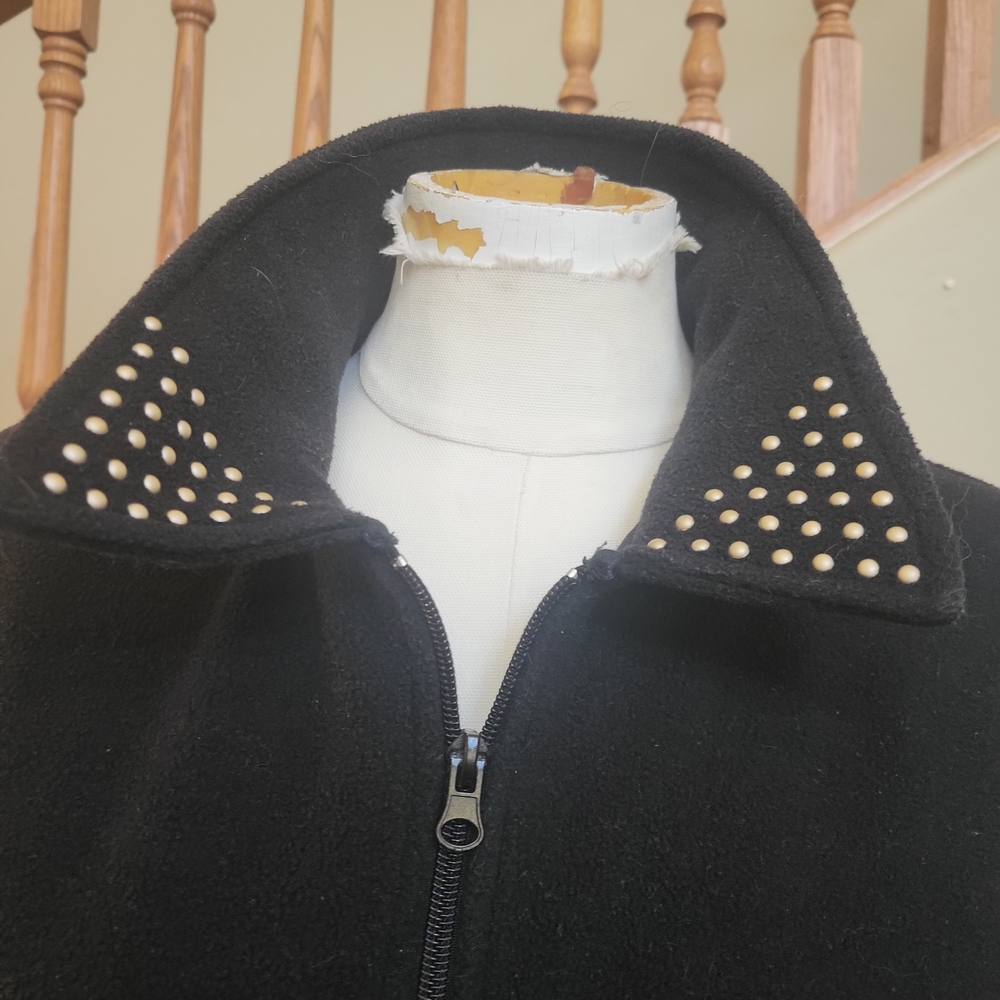 Carolyn Taylor Black Teddy Jacket with Gold Accents